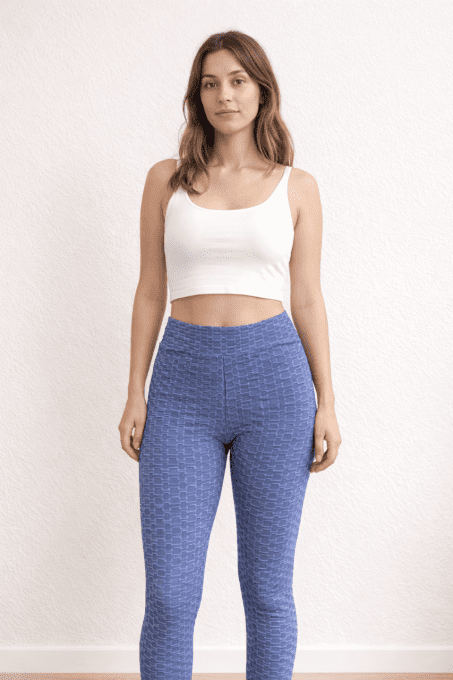 Legging gaufré taille haute, texture nid d’abeille, plusieurs coloris